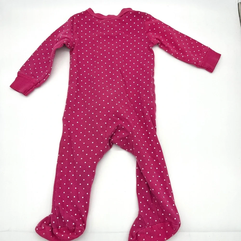 Carter's Footed Pajamas 3-Pack Polka Dot Zip Front Sleepers 6 Month Red‎ Pink